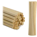 Relaxdays Bambusstäbe, 200er Set, 30 cm, Bambusstöcke zum Basteln, Rankhilfe für Zimmerpflanzen, Bastelstäbe rund, Natur