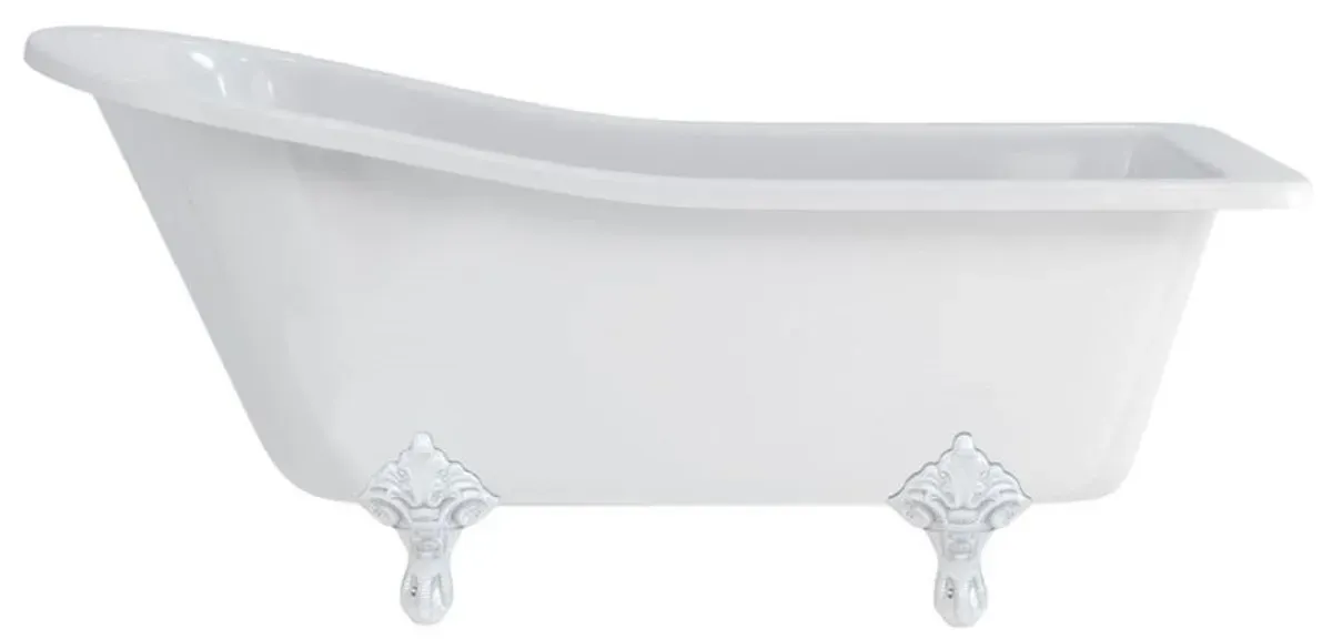 Casa Padrino Luxus Jugendstil Badewanne Weiß / Weiß 169 x 73 x H. 77 cm - Freistehende Retro Acryl Badewanne - Retro Badezimmer Möbel