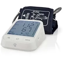 Nedis SmartLife Blutdruckmessgerät - Arm - Bluetooth - LCD-Anzeige - 22-42 cm - Anzeige des Stillhaltens/Erkennung des Tragens einer Manschette/Erkennung unregelmäßiger Herzschläge - Weiss