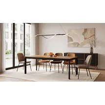 WFL GROUP Elan 160 x 76 x 90 cm ausziehbar Eiche braun