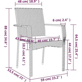 vidaXL Garten-Essgruppe 5-tlg. Grau