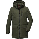 KILLTEC Jungen Stepppparka mit Kapuze/Winterjacke ist wasserabweisend KOW 135 BYS QLTD PRK, dunkeloliv, 152, 39877-000