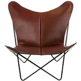 TRIFOLIUM Chair - Premiumsessel Stahl schwarz, Cognac