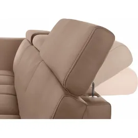 DOMO collection Ecksofa »Ava, moderne Sitzheftung mit toller Doppelnaht, komfortabel, L-Form«, mit Ottomane, inkl. Federkern, wahlweise mit Kopfteilverstellungen braun