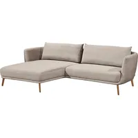 Schöner Wohnen Ecksofa SCHÖNER WOHNEN-KOLLEKTION "Pearl - 5 Jahre Hersteller-Garantie, auch in Bouclé L-Form" Sofas Gr. B/H/T: 270cm x 71cm x 160cm, Velours, Longchair links, beige (sand) Maße (BHT): 27071160 cm, Füße aus Massivholz