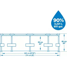 BESTWAY Steel Pro Paradise Frame Pool rund 274 x 66 cm bunt