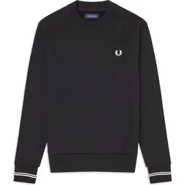 Fred Perry Herren Sweatshirt schwarz unifarben, schwarz, NOS