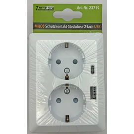 ChiliTec Schuko-Steckdose MILOS Weiß 2 St.