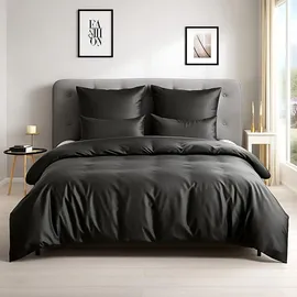 Traumschlaf Uni Tencel Lyocell Grau 200 x 220 cm + 2 x 80 x 80 cm