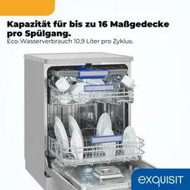 Exquisit GSP9616-450B Geschirrspüler (unterbauhähig, 598 mm, Inox)