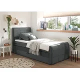 ED EXCITING DESIGN Boxspringbett - anthrazit - H2 - 100x200 cm