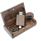 Yaxiny USB Stick 3.0-8GB OTG USB C Speicherstick 8GB 2-in-1 Type C Flash Laufwerk Mini Walnusskiste Memory Stick Externe Pen Drive für MacBook Pro,Android Handy,Pad,Laptop UND Computer