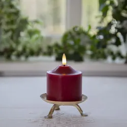 LED Stumpenkerze Flamme - Echtwachs - warmweiße 3D Flamme - H: 9,5cm - Batterieb...