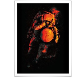 Poster WALL-ART „Astronaut Schwarz Mars Weltall“ Bilder Gr. B/H/T: 50 cm x 40 cm x 0,1 cm, Astronaut, 1 St., bunt Poster Poster, Wandbild, Bild, Wandposter