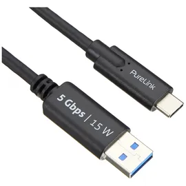PureLink USB-C auf USB-A 1,5 m Schwarz