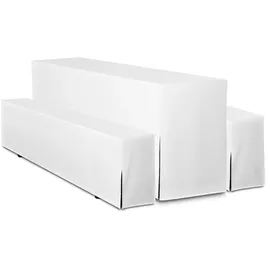 TexDeko Biertischhusse Premium für Bierzeltgarnitur 220 x 50cm Blickdicht waschbar (Weiß)