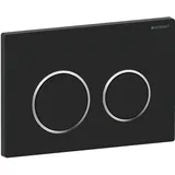 Geberit Omega20 Betätigungsplatte, für 2-Mengen-Spülung, 115.085.14.1, Farbe: schwarz matt lackiert, easy-to-clean-beschichtet / hochglanz-verchromt