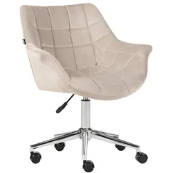 Schreibtischstuhl drehbar LABELLE Samtstoff Beige