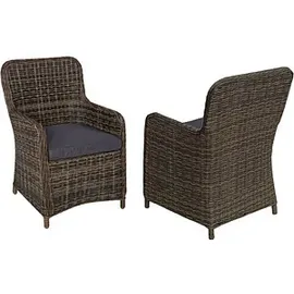 Garden Pleasure Gartensessel BORDEAUX 2 St. 55 x 70 x 106 cm braun