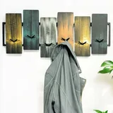 DanDiBo Ambiente Garderobenhaken Wandgarderobe 12 Haken Schwarz