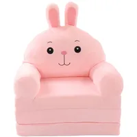MOTUZP Plüsch Faltbares Kindersofa 2 in 1 Faltbares Kindersofa Bett Sitzpolster für Esszimmerstühle Kindersofa Rückenlehne Sessel für Wohnzimmer Schlafzimmer(Rosa)