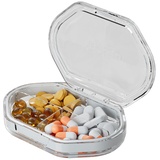 Koomuao Tablettenbox 7 Tage, Pillendose 7/6/4 Fäche,Klein Tragbar Pillenbox Klein Tablettendose,Medikamentenbox für Reise und Tägliches Gebrauch (Transparent-4 Fäche)