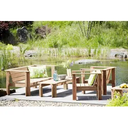 Lounge Batten Beistelltisch aus recyceltem Teakholz, 57 cm