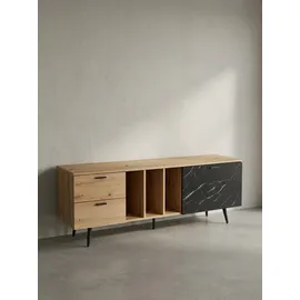 KADIMA DESIGN Lowboard 150x55x40 cm Braun/Schwarz Spanplatte