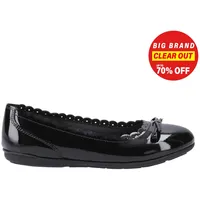 Hush Puppies Lillie Patent Senior Mädchen Ballerina Schulschuhe BTS Schwarz