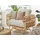 Beliani Gartensessel Dolcedo Rattan 0 x 0 x 0 cm Hellbraun/Beige mit Kissen