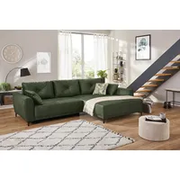 Jockenhöfer Gruppe Ecksofa »Aviano L-Form« inkl. praktischer Bettfunktion, Stauraum/Bettkasten, Wellenfederung grün
