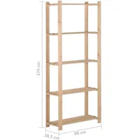 vidaXL Lagerregal mit 5 Böden 80x28,5x170 cm Massivholz Kiefer