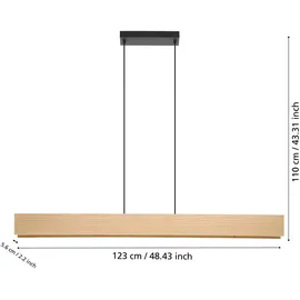 EGLO connect.z Smart-Home LED Pendelleuchte Anchorena-Z, Holz Hängelampe, ZigBee, App und Sprachsteuerung Alexa, warmweiß-kaltweiß, RGB, FSC100HB, dimmbar
