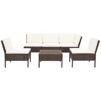 vidaXL Garten-Lounge-Set 6-tlg. braun/weiß