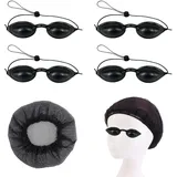 Miayical Solarium Brille, UV Solarium Schutzbrille, Schwarzen Schutzbrillen, 4PCS Solariumbrille UV, Rotlichtlampe Solarium Brille Laserschutzbrille für Sonnenbank Beauty Patienten-Haarnetz inklusive