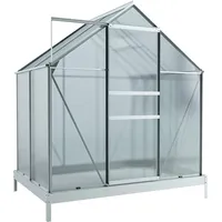Outgarden Gewächshaus Diantha | Hohlkammerplatte 4 mm | 2,5 m2 | Aluminium Eloxiert | BxTxH: 195 x 131 x 124 cm | Mit 1 Dachfenster | Inkl. Fundament