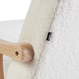 Beliani Schaukelsessel LEKNES Bouclé 70 x 80 x 90 cm Cremeweiß