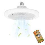 Oamger Deckenventilator mit Beleuchtung, 30W Kleiner dimmbarer Leiser Deckenventilator mit LED-Beleuchtung und Fernbedienung,Ventilator Lampe E27, 3 Geschwindigkeiten für Wohnzimmer, Schlafzimmer(B)