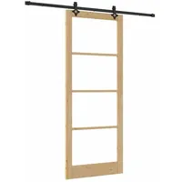 vidaXL Schiebetür Natur 93 x 232 cm Massivholz Kiefer und Glas 3332319