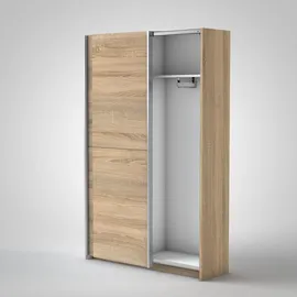 Pol-Power Schwebetürenschrank Fast 125 x 195 x 38 cm Eiche