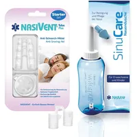 Nasivent Spar-Set 2 Tube Plus Starter Set und Sinucare Nasendusche plus 10x Nasenspülsalz