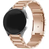Strap-it Motorola Moto Watch - 47mm Armband Titan für Motorola Moto Watch  - 47mm - Roségold - Butterfly-Verschluss