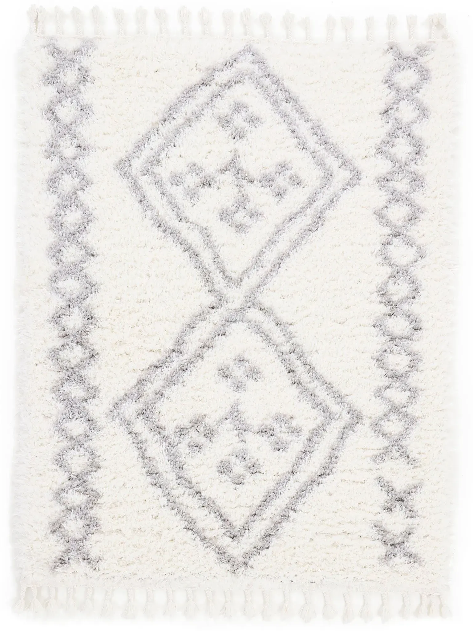 Hochflor-Teppich CARPETFINE "Fiona", weiß, B:200cm H:30mm L:290cm, Polyester, Teppiche