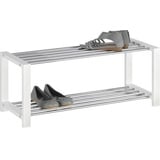 Carryhome Schuhregal, Weiß, Chrom, Metall, Holzwerkstoff, 80x32x30 cm, Typenauswahl, Garderobe, Schuhaufbewahrung, Schuhregale