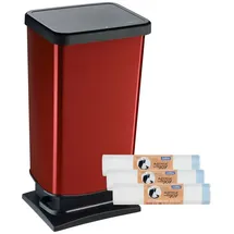 Rotho Mülleimer Paso Set 40 l rot 3 St.
