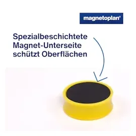 Magnetoplan Ergo-Magnete, large, Goldgelb, Pack a 10 Stück