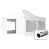 TOOLPORT 4x6m Aluminium Faltpavillon inkl. 4 Seitenteile, weiß