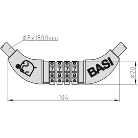 BASI ZR 303 Schwarz Spiralkabelschloss