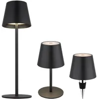 GLOBO Außenleuchte Tischlampe Akku Tischleuchte Touchdimmer Flaschenaufsatz CCT schwarz,