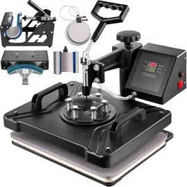 Vevor Transferpresse 6 in 1 Heißpresse Maschine 38 x 30 cm T-Shirt Presse Maschine Hitzepresse Maschine DIY Heißpresse mit Digitaler LED-Temperatur-